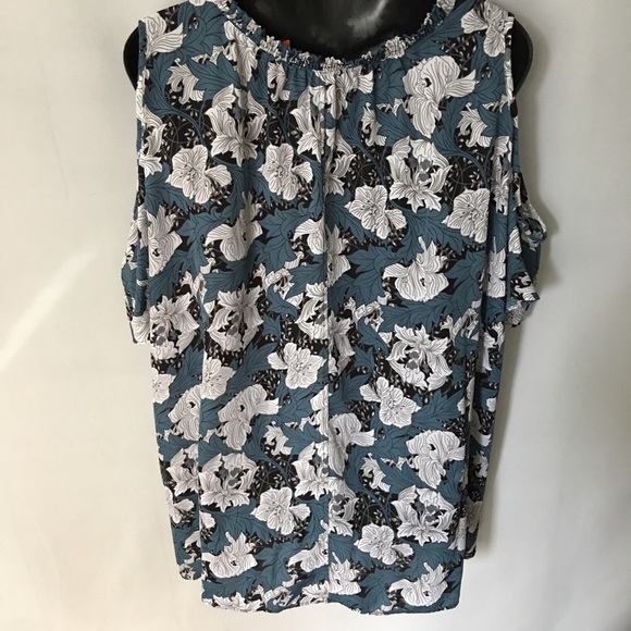 Joe Fresh Floral Top Cold Shoulder Plus 3X NWT - Picture 5 of 9